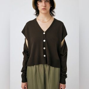 New Moussy Brown Cardigan with Sleeve Cutouts NWT